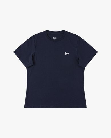  LEE - Áo thun nữ cổ tròn tay ngắn thêu logo 