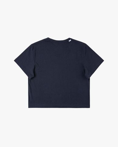  LEE - Áo croptop nữ cổ tròn tay ngắn in logo 