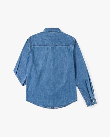  LEE - Áo sơ mi denim nam tay dài phối túi thêu logo 