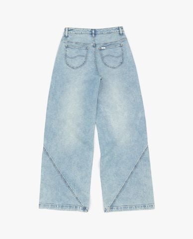  LEE - Quần jeans nữ ống rộng wash bạc 