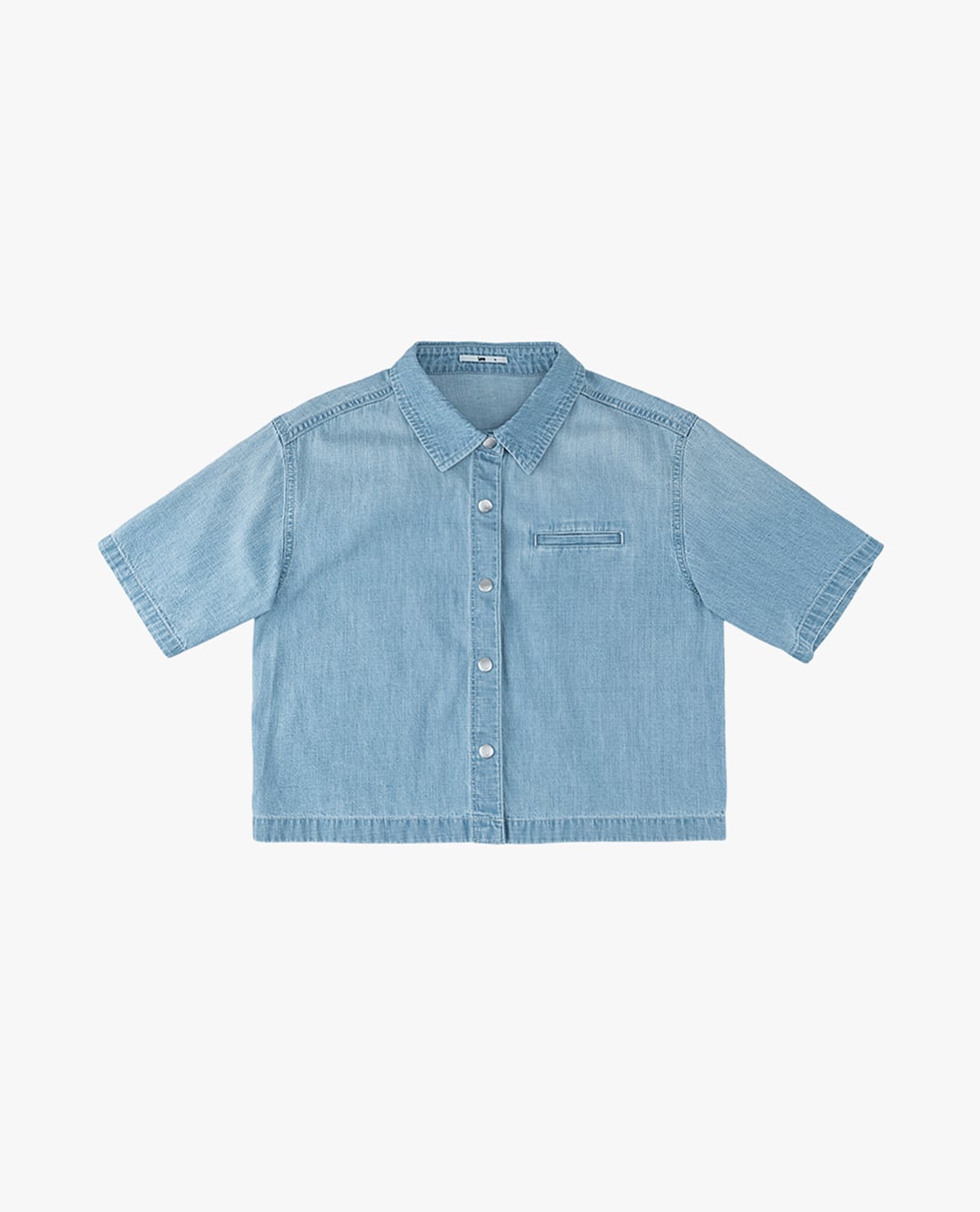 LEE - Áo sơ mi denim nữ tay ngắn phom croptop
