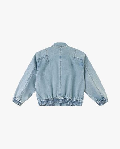  LEE - Áo khoác denim nữ cổ bẻ tay dài phối túi Seasonal 