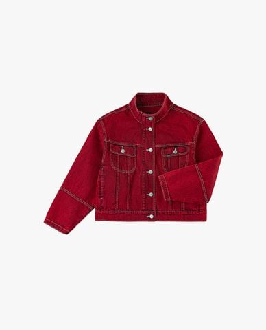  LEE - Áo khoác denim nữ tay dài phom croptop 