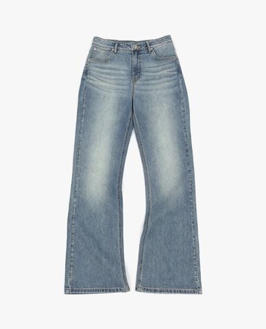  LEE - Quần jeans nữ ống loe wash bạc 