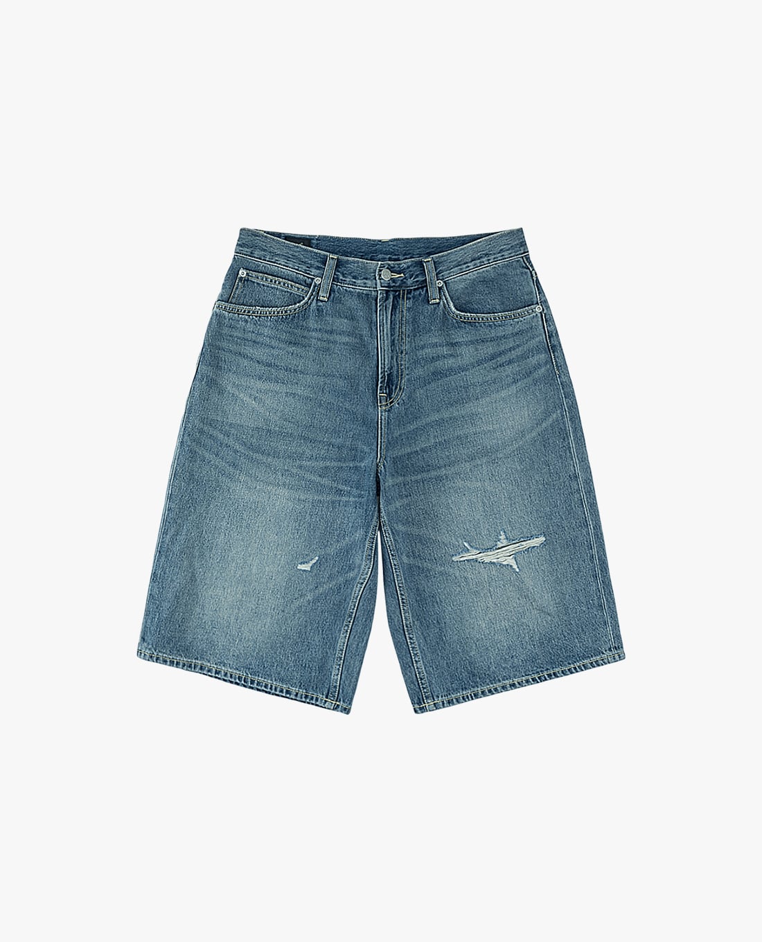 LEE - Quần short jeans nam wash bạc