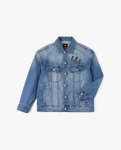  LEE - Áo khoác denim nam cổ bẻ tay dài Seasonal 