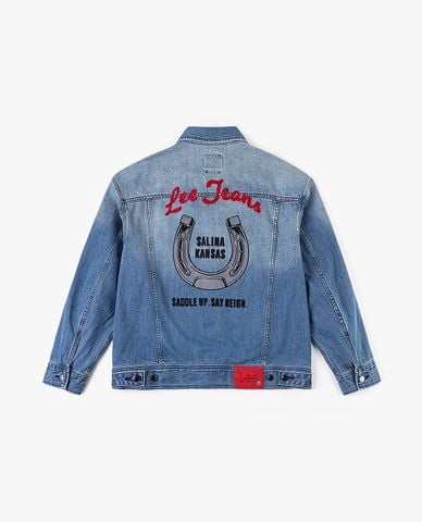  LEE - Áo khoác denim nam cổ bẻ tay dài Seasonal 