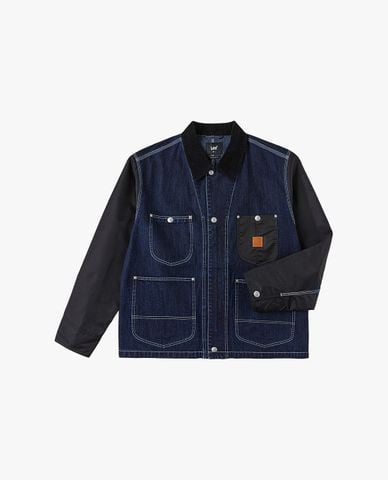  LEE - Áo khoác denim nam cổ bẻ tay dài phối túi 