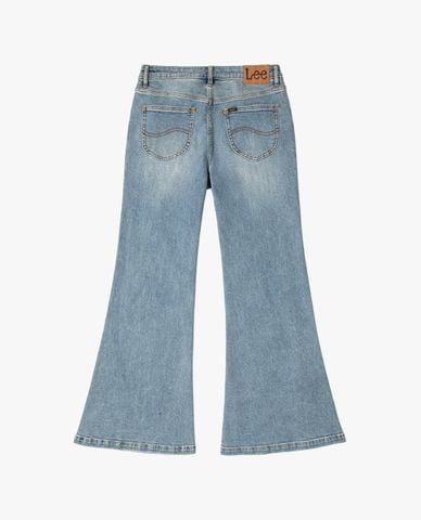  LEE - Quần jeans nữ ống loe wash bạc 