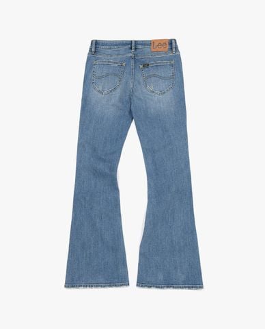  LEE - Quần jeans nữ ống loe wash bạc 