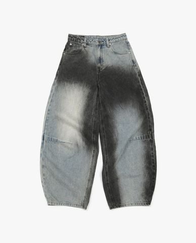  LEE - Quần jeans nữ ống rộng wash loang 