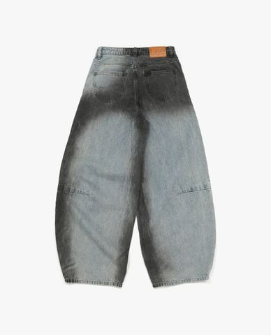  LEE - Quần jeans nữ ống rộng wash loang 