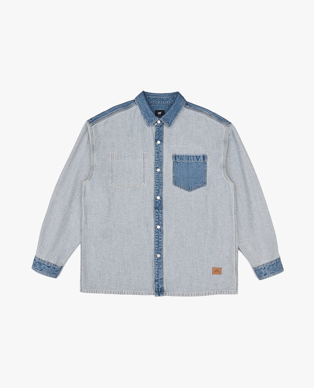 LEE - Áo sơ mi denim nam tay dài phối màu