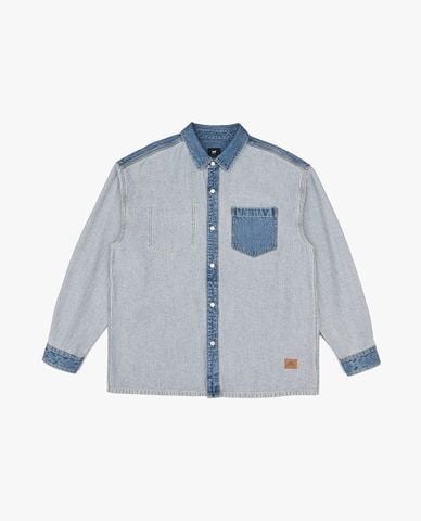  LEE - Áo sơ mi denim nam tay dài phối màu 