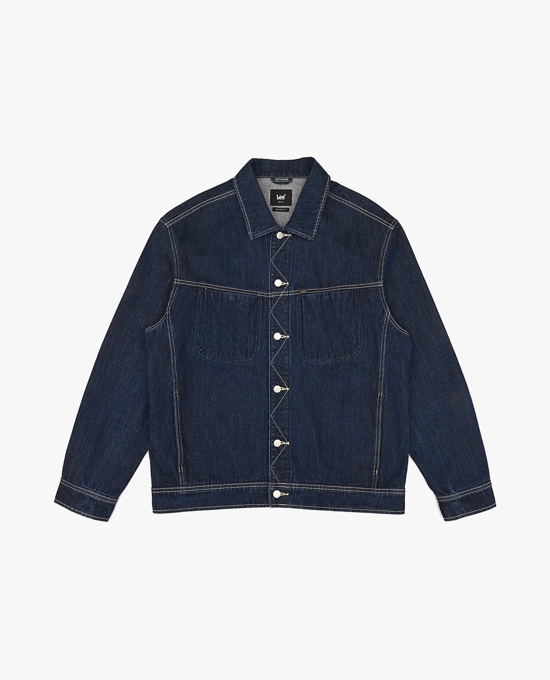 LEE - Áo khoác denim nam tay dài viền chỉ