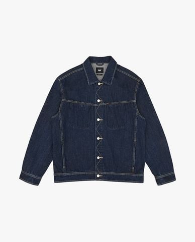  LEE - Áo khoác denim nam tay dài viền chỉ 