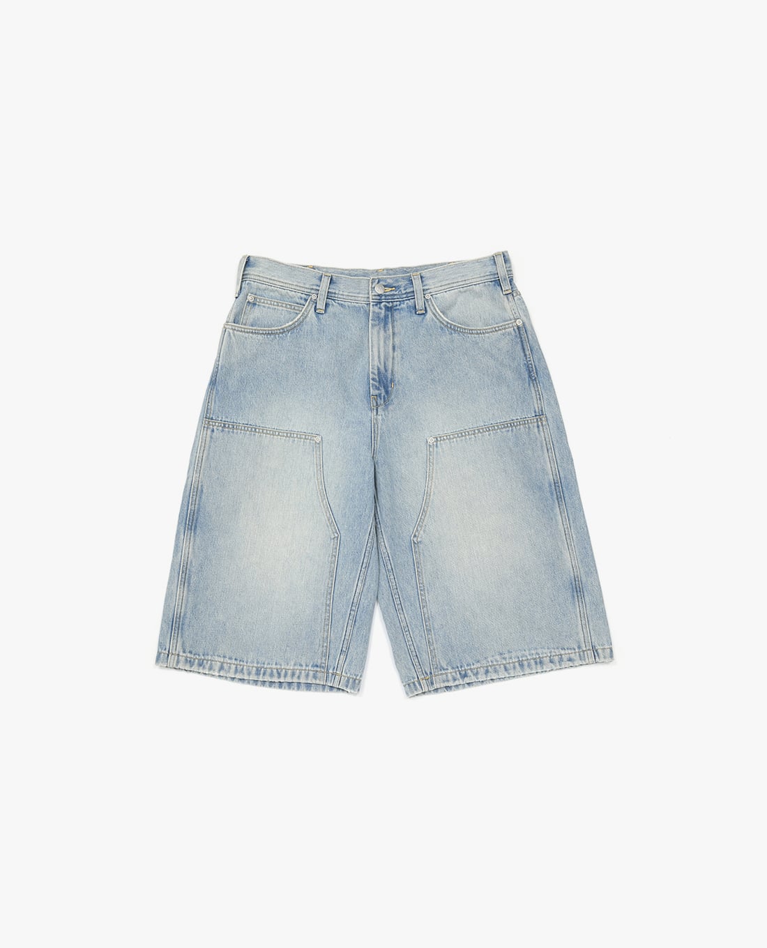 LEE - Quần short jeans nam ống rộng wash bạc