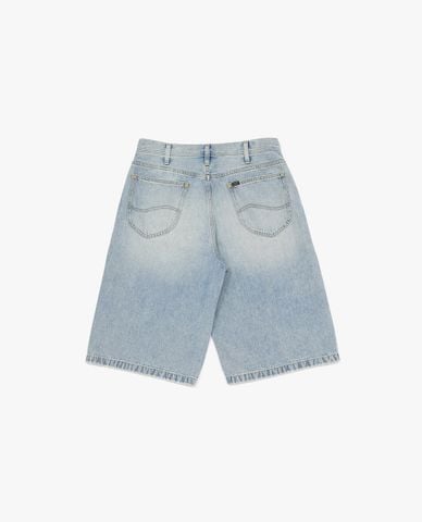  LEE - Quần short jeans nam ống rộng wash bạc 