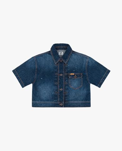  LEE - Áo khoác denim nữ tay ngắn phom croptop 101+ 