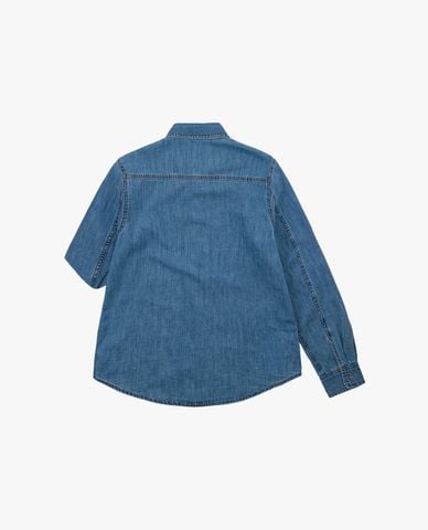  LEE - Áo sơ mi denim nữ tay dài thêu logo 