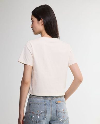  LEE - Áo croptop nữ cổ tròn tay ngắn 101+ 