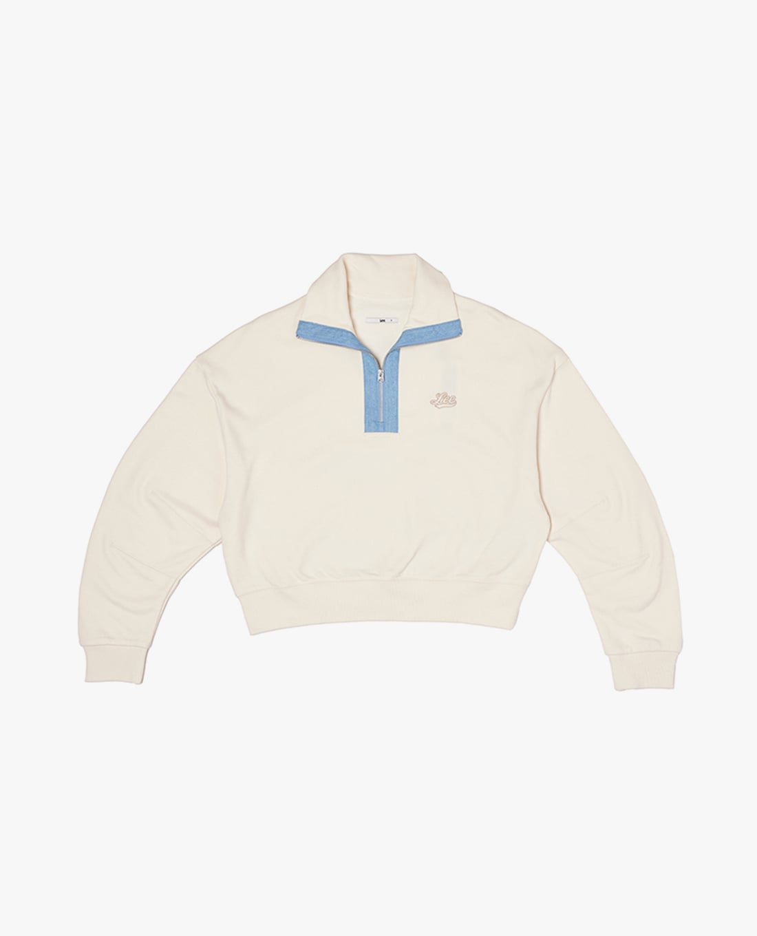 LEE - Áo sweatshirt nữ cổ bẻ tay dài khóa kéo