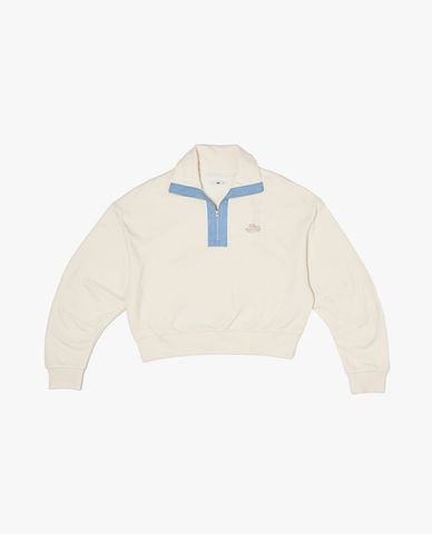  LEE - Áo sweatshirt nữ cổ bẻ tay dài khóa kéo 
