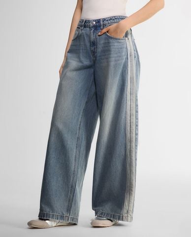  LEE - Quần jeans nữ ống rộng wash bạc 