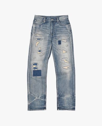  LEE - Quần jeans nam ống đứng rách gối 