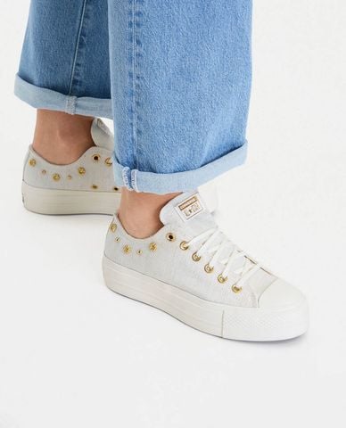  CONVERSE - Giày sneakers nữ cổ thấp Chuck Taylor All Star Heathered Glam 