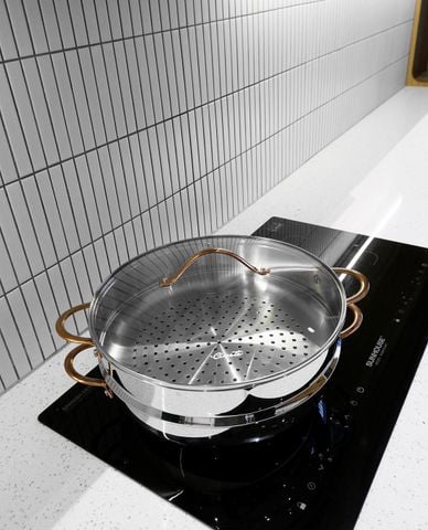  CIWETE - Bộ chảo sâu và xửng hấp hai tay cầm 32cm 