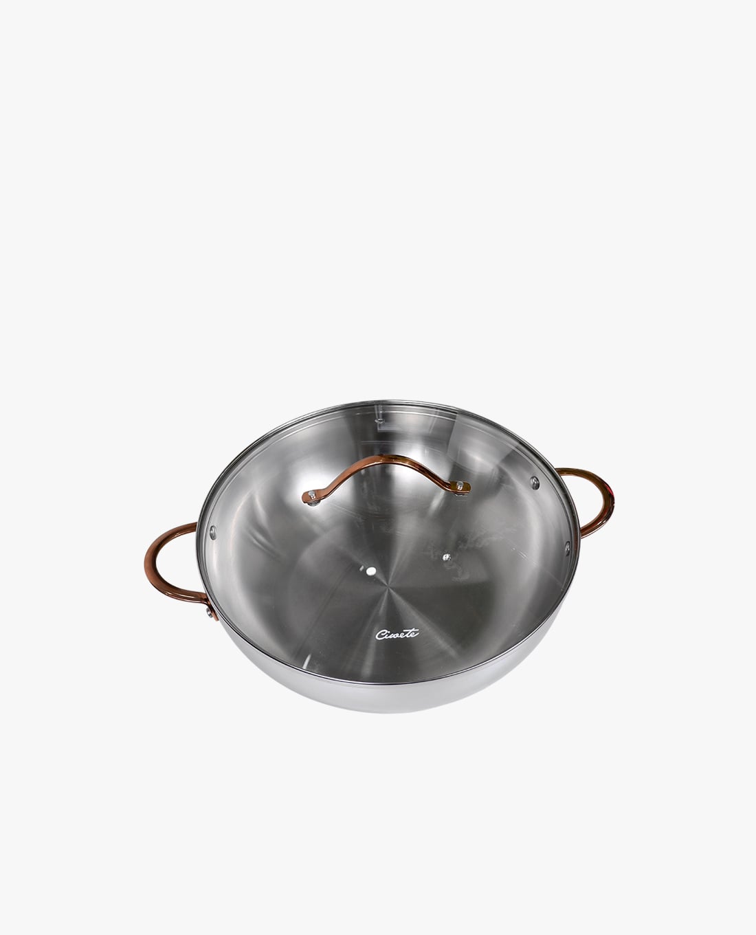 CIWETE - Chảo inox đáy liền lòng sâu có nắp 28cm
