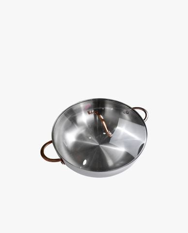  CIWETE - Chảo inox đáy liền lòng sâu có nắp 28cm 