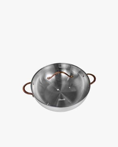  CIWETE - Chảo inox đáy liền lòng sâu có nắp 32cm 