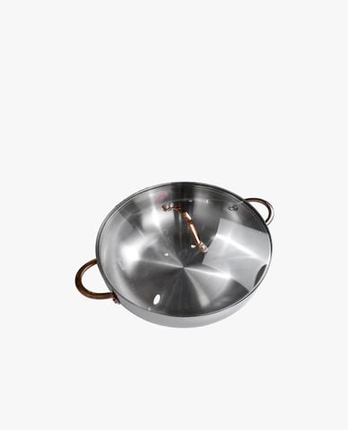  CIWETE - Chảo inox đáy liền lòng sâu có nắp 32cm 