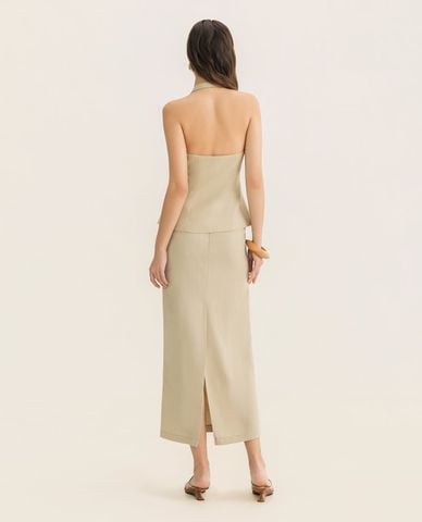  THE PHIA - Set áo kiểu nữ cổ yếm và chân váy Olive Touch 