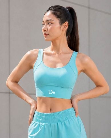  AZURA - Áo bra thể thao nữ cổ U khoét lưng Cushion 
