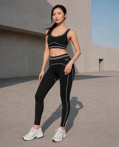  AZURA - Set đồ tập yoga nữ phối viền 