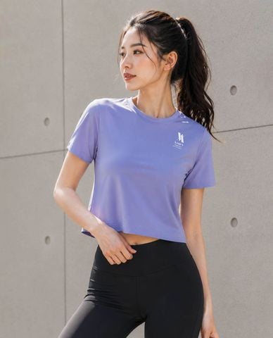  AZURA - Áo croptop nữ cổ tròn tay ngắn Cloud 