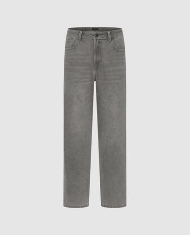  URBAN REVIVO - Quần jeans nam ống đứng wash bạc 