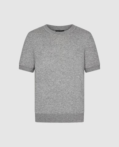  URBAN REVIVO - Áo dệt kim nam cổ tròn tay ngắn 