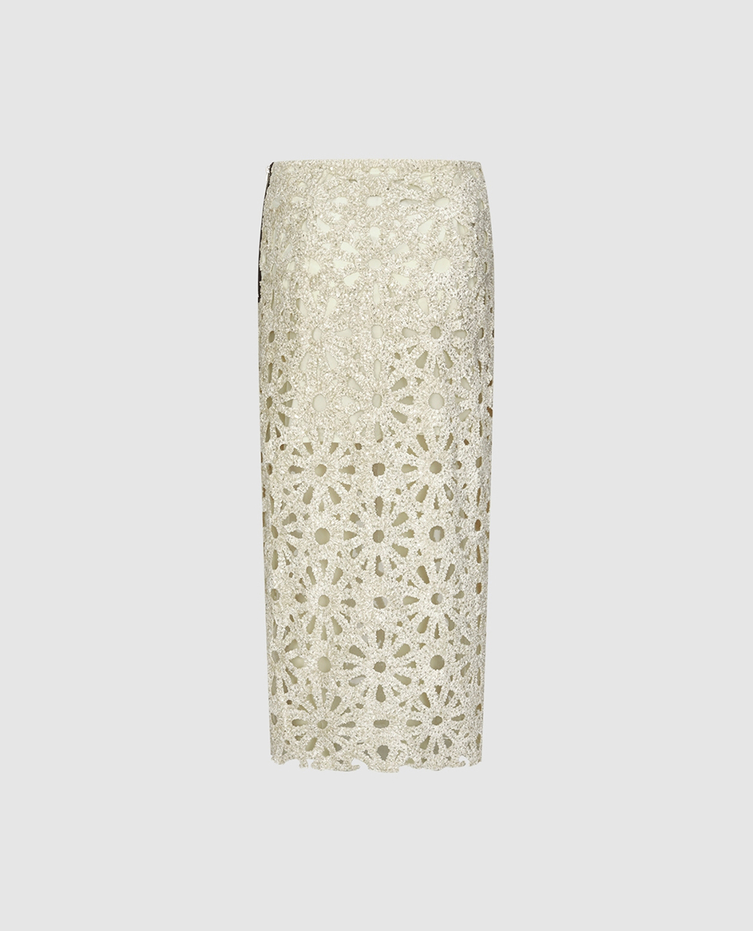 URBAN REVIVO - Chân váy bút chì midi ren hoa