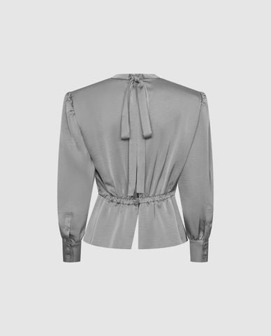  URBAN REVIVO - Áo kiểu nữ cổ tròn tay dài thanh lịch 