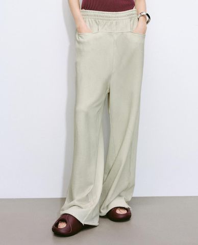  URBAN REVIVO - Quần nữ ống rộng lưng thun loang màu 