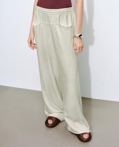  URBAN REVIVO - Quần nữ ống rộng lưng thun loang màu 