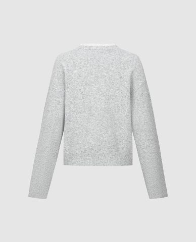  URBAN REVIVO - Áo khoác cardigan nữ viền ren phối nơ 