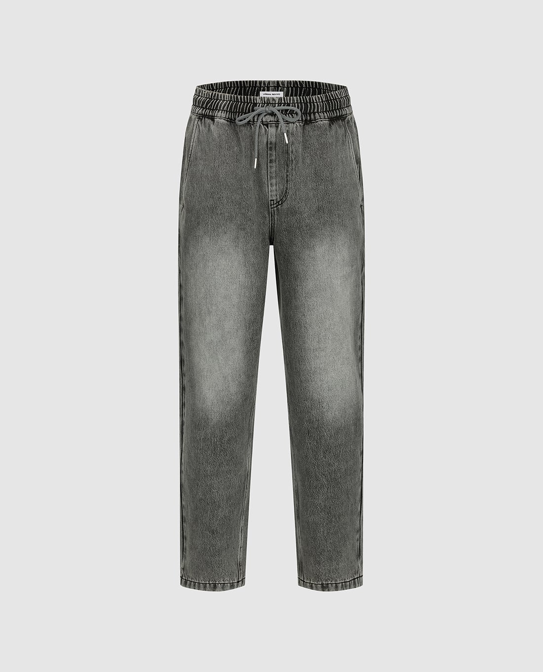 URBAN REVIVO - Quần jeans nam ống đứng lưng thun