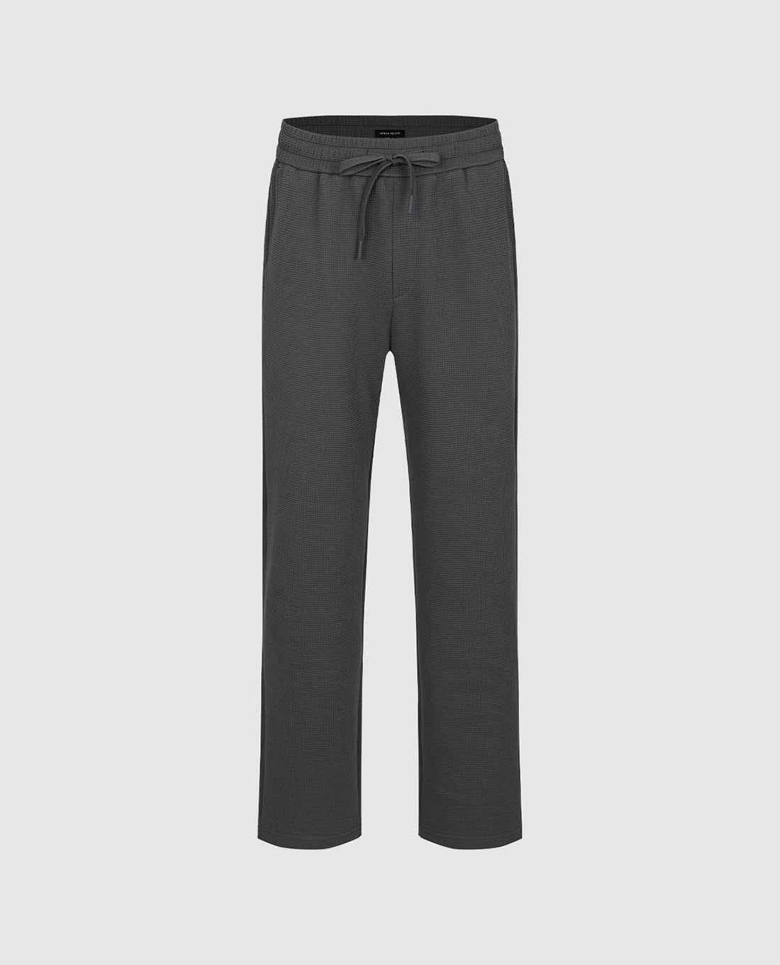 URBAN REVIVO - Quần nam ống đứng lưng thun phối dây rút