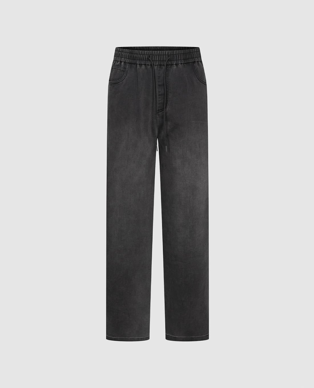 URBAN REVIVO - Quần jeans nam ống rộng lưng thun