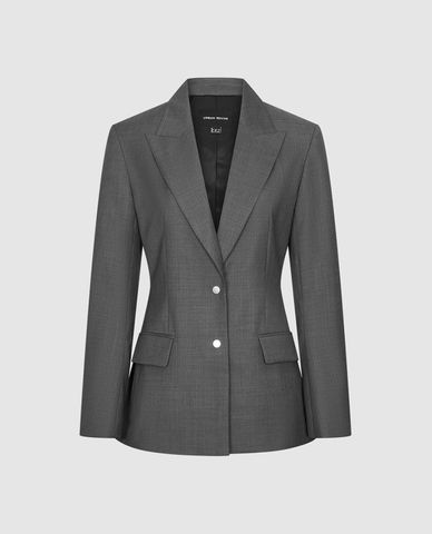  URBAN REVIVO - Áo khoác blazer nữ tay dài nhấn eo 